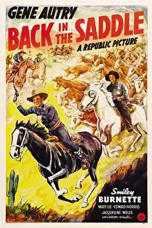 Cattle Prints: BACK IN THE SADDLE, from left: Gene Autry, Smiley Burnette, 1941