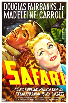 Madeleine Prints: SAFARI, US poster, Douglas Fairbanks Jr. Madeleine Carroll, 1940