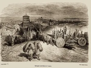 Domestic Ox Prints: Sahagn, drawing by Gustave Dor