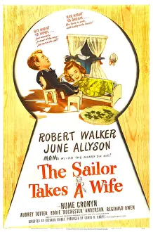 Sailor Prints: THE SAILOR TAKES A WIFE, US poster, Robert Walker, June Allyson, 1945