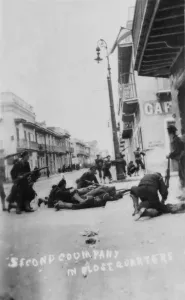 Caribbean Prints: US sailors fighting in the streets of Vera Cruz, Mexico, on April 22, 1914