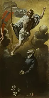 Bare Chested Prints: Saint Andrew Avellino contemplates the Risen Christ (Sant'Andrea Avellino contempla Cristo risorto)