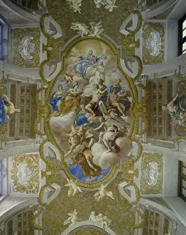 Fresco Prints: Saint Bruno Interceding with the Virgin Mary for Suffering Mankind