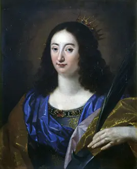 Wheel Prints: Saint Catherine of Alexandria, Workshop of Rgnier Nicolas also known as Niccol Renieri