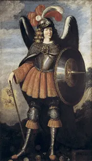 Plumage Prints: Saint Michael the Archangel. 17th c