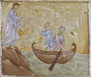 Fishing Prints: Saint Peter and six tales, unknown artist related to Guido da Siena