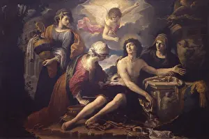 Sebastian Prints: Saint Sebastian attended by Irene and other women