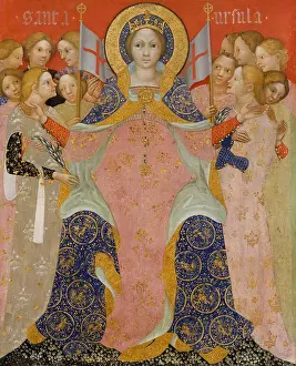 Beads Prints: SAINT URSULLA AND HER MAIDENS, by Niccolo di Pietro, 1410, Italian Renaissance painting