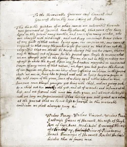 Witchcraft Prints: Salem Witch Trials. Petition for bail from accused witches, Salem, Massachusetts, ca. 1692