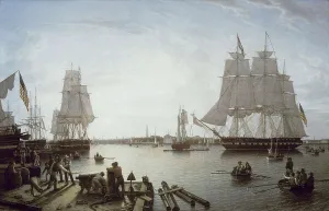 Salmon Prints: SALMON, Robert (1775-1845). Boston Harbour
