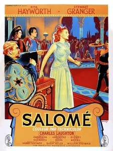 Laughton Prints: SALOME, Charles Laughton (left), Rita Hayworth (center), (French poster art), 1953