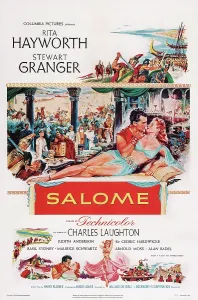 Granger Prints: SALOME, US poster, face to face from left: Stewart Granger, Rita Hayworth, 1953