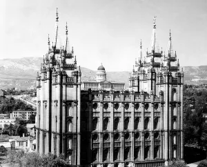 Utah Prints: The Salt Lake City Mormon Temple with Utah's state Capitol Building in the background
