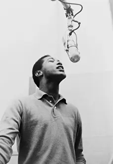 Soul Prints: Sam Cooke, singing into a microphone in 1964