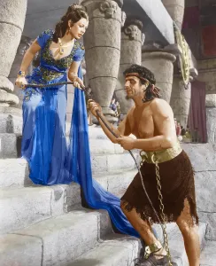 Pillar Prints: SAMSON AND DELILAH, (from left): Hedy Lamarr, Victor Mature, 1949