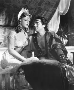 Angela Prints: SAMSON AND DELILAH, from left: Angela Lansbury, Victor Mature, 1949