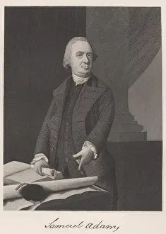 Document Prints: Samuel Adams points at the Massachusetts Charter