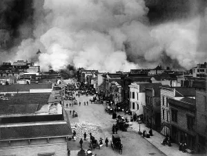 Cityscape Prints: San Francisco burning after April 18