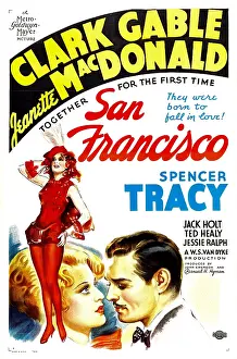Hand Behind Head Prints: SAN FRANCISCO, Jeanette MacDonald, Clark Gable, 1936