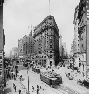 Automobiles Prints: San Francisco thriving in 1912, only six years after the 1906 earthquake
