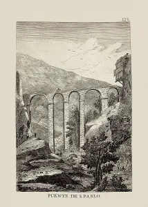 Infrastructures Prints: San Pablo bridge over Hucar river in Cuenca (1774)