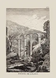 Infrastructures Prints: San Pablo bridge over Huecar river in Cuenca (1774)