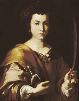 Sanctity Prints: Santa Catalina. Anonymous copy of the original by Bartolome Murillo