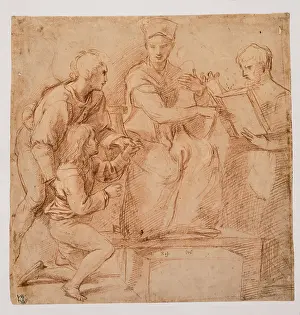 Holy Prints: Sanzio Raffaello, Study for a Group of Four Figures for a Holy Conversation