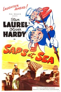 Rope Prints: SAPS AT SEA, US poster, bottom from left: Stan Laurel, Oliver Hardy, Richard Cramer, 1940
