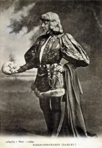 Sarah Prints: Sarah Bernhardt (1844-1923), French actress, in role of Shakespeare's Hamlet. 1887