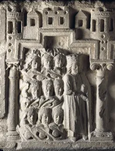 Palencia Prints: Sarcofagus (13th c.). Detail. Gothic art