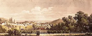 Sarri seen from the Convent of Capucines. Litography. SPAIN. Barcelona. Barcelona City History Museum. AISA/Everett Collection**US SALES ONLY**