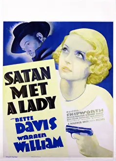 1936 Movies Prints: SATAN MET A LADY, US poster art, from left: Warren William, Bette Davis, 1936