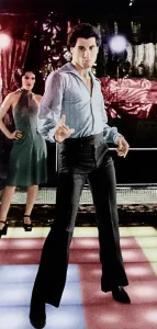 Drescher Prints: SATURDAY NIGHT FEVER, back to front: Fran Drescher, John Travolta, 1977