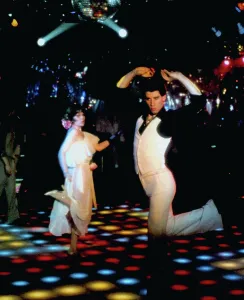 SATURDAY NIGHT FEVER, from left: Karen Lynn Gorney, John Travolta, 1977
