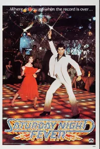 1977 Movies Prints: SATURDAY NIGHT FEVER, US poster art, from left: Karen Lynn Gorney, John Travolta, 1977
