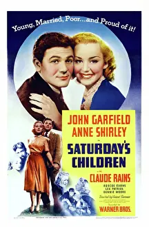 Images Dated 17th June 2014: SATURDAY'S CHILDREN, US poster art, from left: John Garfield, Anne Shirley, 1940