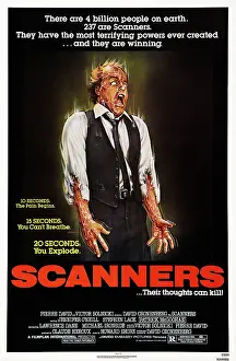 Explosion Prints: SCANNERS, US poster art, Michael Ironside, 1981. AVCO Embassy/courtesy Everett Collection