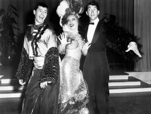 SCARED STIFF, from left, Jerry Lewis, Carmen Miranda, Dean Martin, 1953