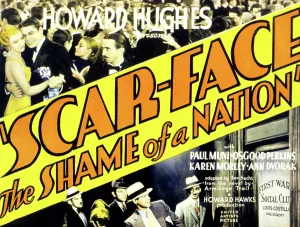 Office Prints: SCARFACE, Karen Morley, Paul Muni, Osgood Perkins, Vince Barnett, George Raft, 1932