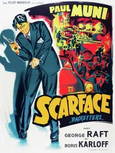 Muni Prints: SCARFACE, Paul Muni on French poster art, 1932