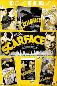 Muni Prints: SCARFACE, Paul Muni, various poster selections, 1932