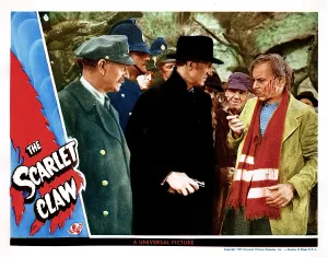 Clyde Prints: THE SCARLET CLAW, from left, David Clyde, Basil Rathbone, Arthur Hohl, 1944