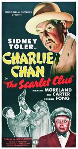 Chan Prints: THE SCARLET CLUE, US poster, top: Sidney Toler (as Charlie Chan)