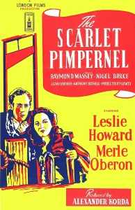 December Prints: THE SCARLET PIMPERNEL, British ad art, from left: Leslie Howard, Merle Oberon, 1934