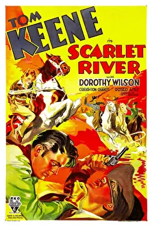 Keene Prints: SCARLET RIVER, bottom left: Tom Keene, 1933