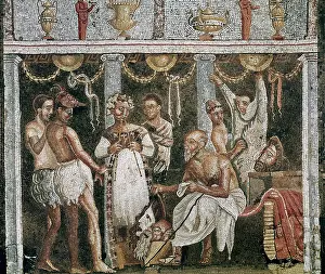 Dressing Room Prints: Scene of actors in backstage preparing a theatrical satire