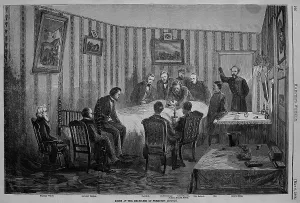 Assassination Prints: Scene at the deathbed of President Abraham Lincoln
