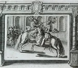 Chivalry Prints: Scene of a tournament. 17th century
