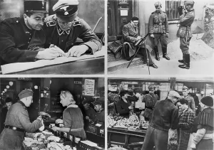 Tourists Prints: Scenes of German soldiers with Parisians during the Nazi occupation of France